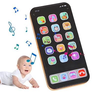 Imagem de Genérico - Telefone de brinquedo que música - Jogue para aprender, smartphone com tela de toque | Brinquedos educativos iluminados, desenvolvimento inicial para crianças e pré-escolares