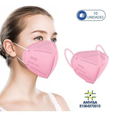 Imagem de 10 Máscaras Respiratórias Kn95 Pff2 Wwdoll 5 Camadas Rosa