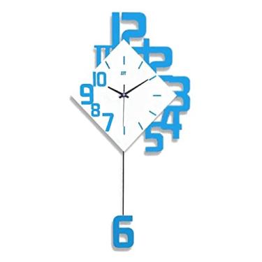 Imagem de AkosOL Relógio de parede, pêndulo, sem tique-taque, relógio de parede, silencioso, sem tique-taque, estilo moderno, de madeira, sala de estar, relógio de parede de quartzo, mostrador grande, decoração