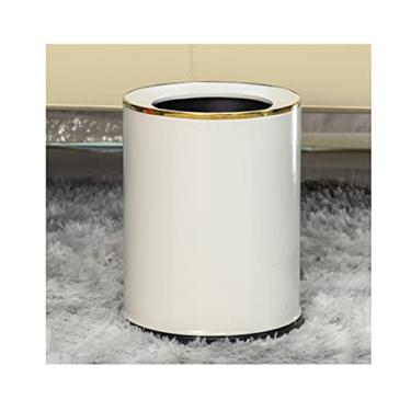 Imagem de Caixote do lixo lixeira leve luxo redondo caixote do lixo doméstico descoberto sala de estar quarto caixote do lixo simples e moderno caixote do lixo (Cor: G Tamanho: 14L/3,6 galões) (E 9L/2,3 galões)