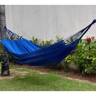 Imagem de Rede Descanso Rede De Dormir Rede De Descanso Casal Jeans Rede Descanso Reforçada Casal e Solteiro(Azul com Preto)