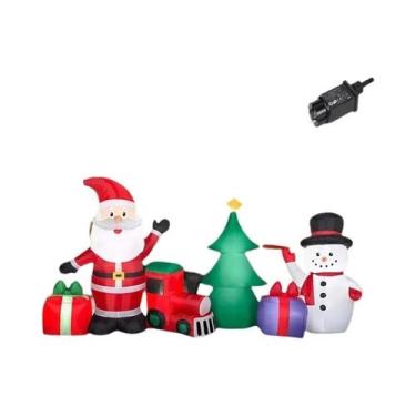 Imagem de Decoração De Natal Inflável De 8,9 Pés Com Papai Noel E Boneco De Neve