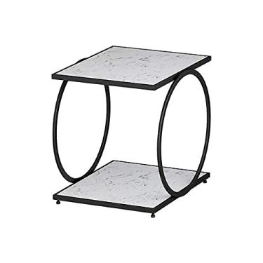 Imagem de Mesa de chá para mesa de café para escritório, mesa de café, prateleira de revista de mármore redonda de madeira, mesa pequena, quarto, sala de estar (cor: estilo dois) (estilo um)