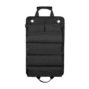Imagem de Luocute Organizador do Saco de Ferramentas do Rollup, Prova Resistente Rasgo da Prova da água Com 2 Malotes Destacáveis ​​e Punho Ergonômico Largo para a Manutenção Doméstica (BLACK)