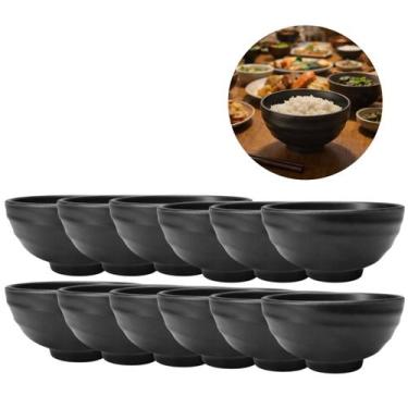 Imagem de 12 Tigelas Melamina Preta 300ml Ideal Restaurante Buffet - Chinatown