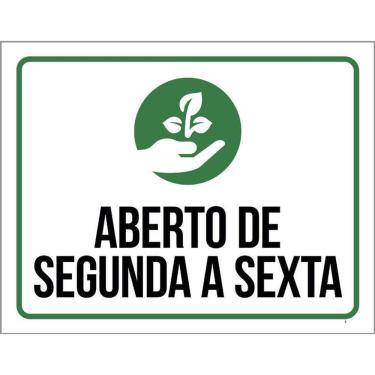 Imagem de Kit 3 Placas - Aberto Segunda A Sexta Plantas