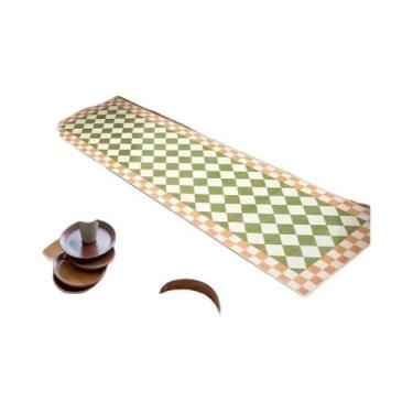 Imagem de Tapete De Cozinha Vintage Xadrez Durável, Passadeira Longa Para Quarto