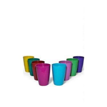 Imagem de Kit Copos Plásticos Reutilizáveis 350ml Econômicos | Copo Colorido para Festas, Churrasco e Eventos(10,SORTIDO)