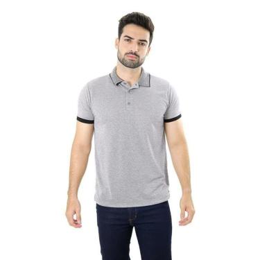 Imagem de Camiseta Masculina Gola Polo Furta-Cor Bicolor Branco Preto Prime Viscose-Masculino