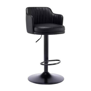 Imagem de Bancos de bar estofados com altura de balcão para Kitchen Island - Cadeiras giratórias ajustáveis com encosto e apoio para os pés em banquetas de couro sintético para assentos confortáveis