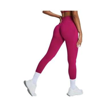 Imagem de Leggings De Yoga Sem Costura De Cintura Alta Para Mulheres, Calças De 