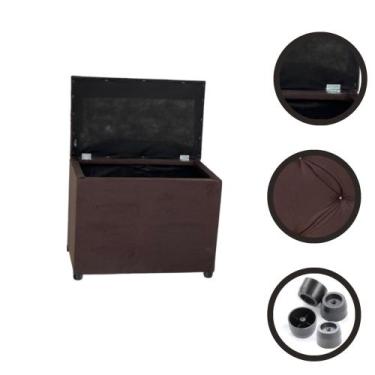 Imagem de Puff Baú Retangular Transforme O Ambiente Decoração Espaçoso Guarda Tu