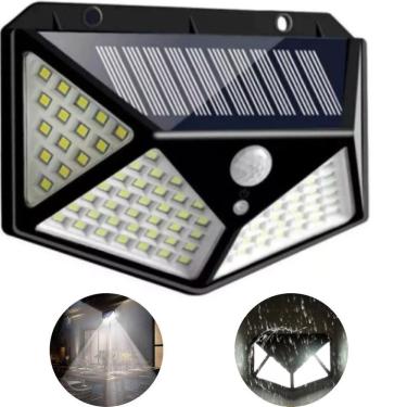 Imagem de Luminária Solar 100 Led Sensor Jardim À Prova D`Água Top Cor