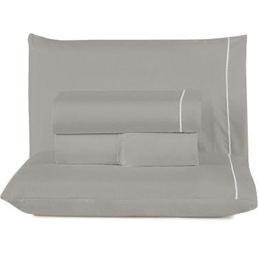 Imagem de Jogo De Lençol Queen Top Line 180 Fios 4 Peças - Cinza