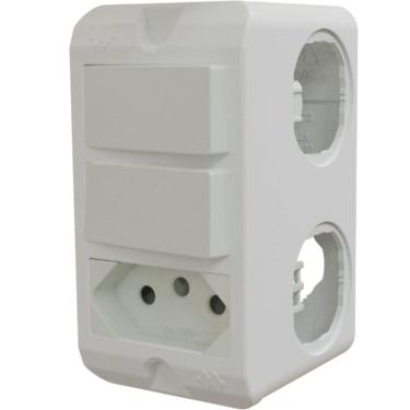 Imagem de Conjunto De 2 Interruptores Paralelos + Tomada Poliwetzel Pvc - E017212025 - Wetzel