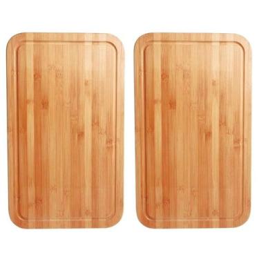Imagem de Kit 2 Tabuas De Carne Madeira Bambu Churrasco Grande 50x30cm - MOR