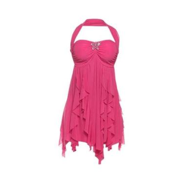 Imagem de Vestido Feminino Sem Mangas Com Decote Halter, Estampa De Estrela-do-m
