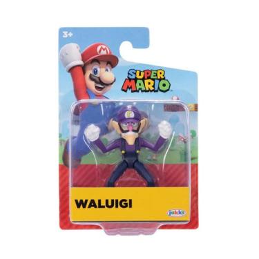 Imagem de Boneco Articulado Waluigi de 6cm - Super Mario