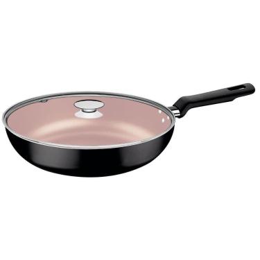 Imagem de Frigideira Funda Tramontina Loreto 24cm 2,2l Alumínio Com Rev. Interno Antiad Starflon Max Com Tampa