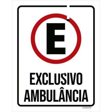 Imagem de Kit 10 Placa Acm Uso Exclusivo Ambulância 18X23 - Sinalizo