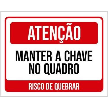 Imagem de Kit 10 Placa Acm Atenção Manter Chave Quadro 18X23 - Sinalizo