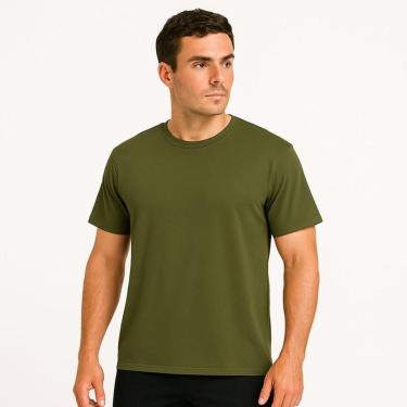 Imagem de Camiseta Masculina Basica 100% Algodão Dia a Dia, Trabalho, Treino, Academia, Corrida-Masculino