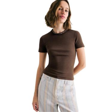 Imagem de Blusa Manga Curta Hering Ribana Marrom-Feminino