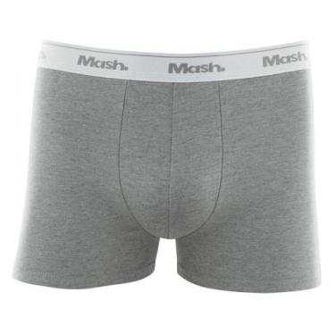 Imagem de Cueca Boxer Mash Masculina Cotton Algodão Elástico, Cinza mescla claro