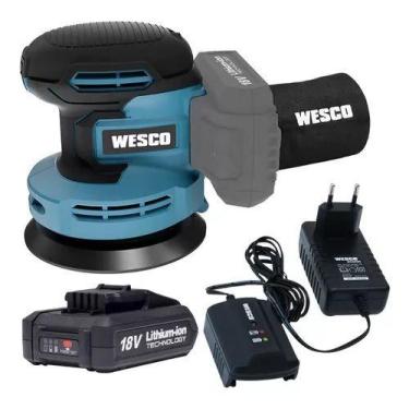 Imagem de Lixadeira Roto Orbital A Bateria 18v 2ah Wesco Ws2302 Bivolt