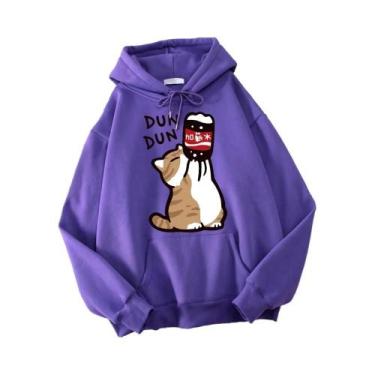 Imagem de Moletom Masculino Casual Harajuku Com Capuz De Gato De Desenho Animado