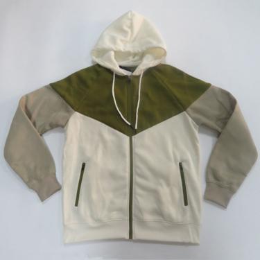 Imagem de Casaco moletom capuz branco/cinza/verde basic + WM23-94 G