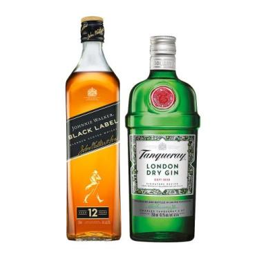 Imagem de Combo whisky johnnie walker black label 750ml + gin tanqueray london d