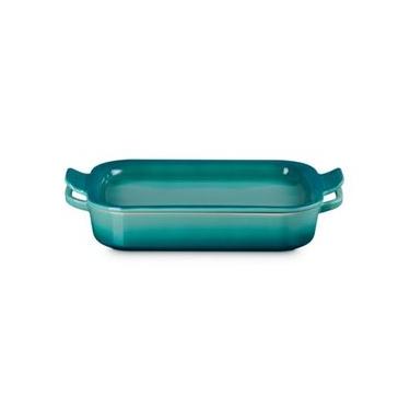Imagem de TRAVESSA RETANGULAR LE CREUSET SIGNATURE 31CM COM TAMPA EM CERÂMICA BLEU RIVIERA 79126310990080