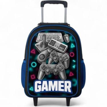 Imagem de Mochila Rodinha Masculina Infantil Escolar Reforçada Grande Criança - 