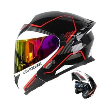 Imagem de Capacete Modular Unissex Com Lentes Duplas Para Motocicleta, Lentes Au