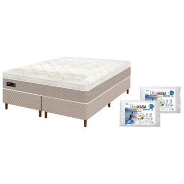 Imagem de Cama Box (Box + Colchão) Queen Umaflex Bipartido - Molas Ensacadas 56m