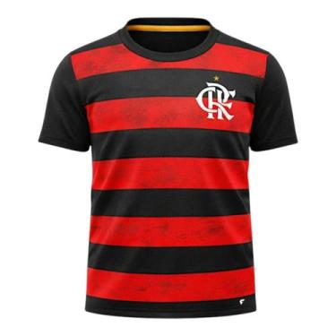 Imagem de Camiseta Braziline Arbor Flamengo Infantil, 12, Vermelho, Preto