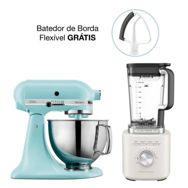Imagem de Combo Liquidificador Pure Power 2 L - Porcelain E Batedeira Stand Mixer Artisan - Mineral Water Kua20al+Kea33cq