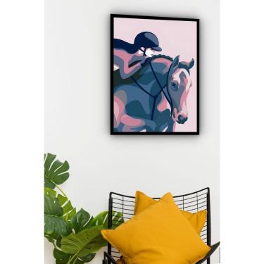 Imagem de Quadro Decorativo Amazona Cavalo  - 70x50cm