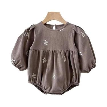 Imagem de Macacão De Algodão Para Meninas Recém-Nascidas Com Bordado E Laço, Man