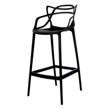 Imagem de Banqueta Allegra Preta Polipropileno - WAW DESIGN