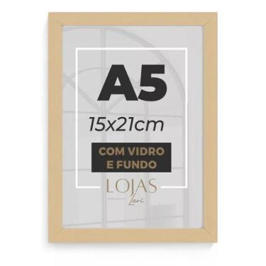 Imagem de 1 Moldura A5 15x21cm Com Vidro Fotografia Poster Imagem - Madeira clar