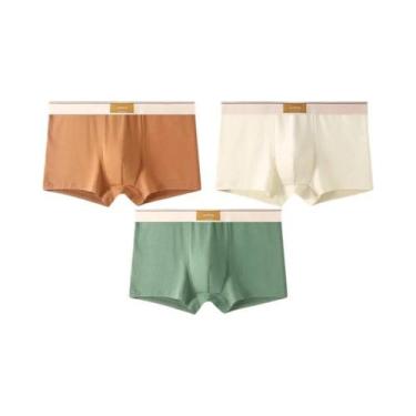 Imagem de Cuecas Boxer Masculinas Confortáveis E Respiráveis De Algodão 3 Peças 