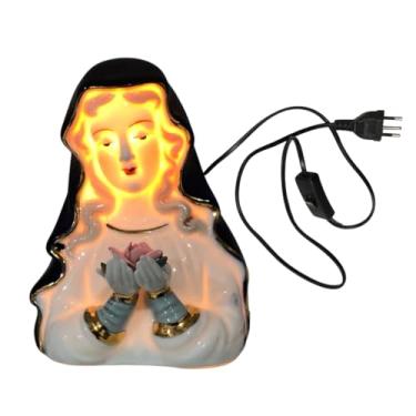 Imagem de Abajur Luminária Nossa Senhora Porcelana Madona Rosa Mística