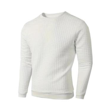 Imagem de Suéter Masculino Casual Quente De Manga Longa Com Gola Redonda, Ajuste