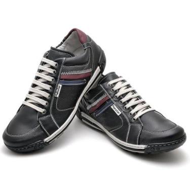 Imagem de Sapatênis Casual Conforto Couro Preto - RT3007FLOPTO Cor:PretoGênero:M