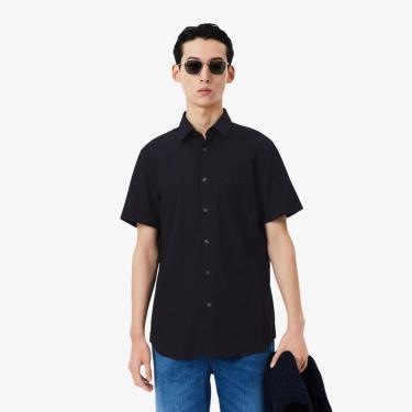 Imagem de Camisa de Algodão de Mangas Curtas de Caimento Regular Lacoste Masculina-Masculino