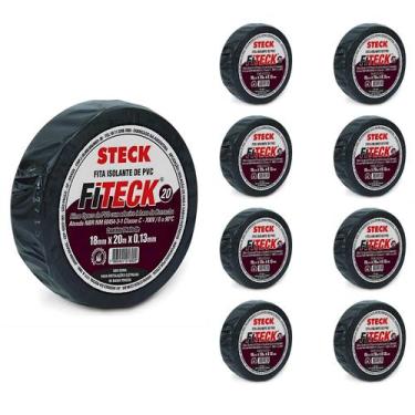 Imagem de 9 Fita Isolante Preta Steck 20 Metros 700V 0.13mm SFT1320