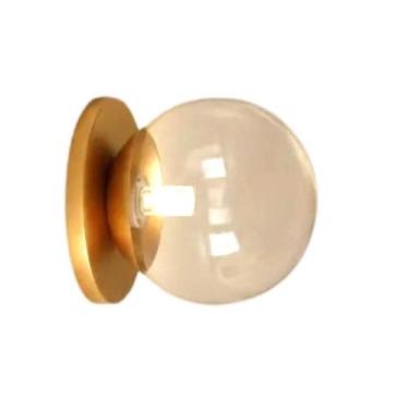 Imagem de Arandela Moderna Dourada Globo de Vidro Sala Corredor Lavabo - Arevo I