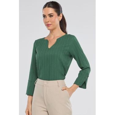 Imagem de Blusa PKS Manga 7/8 Crepe Frisê Verde, GG
